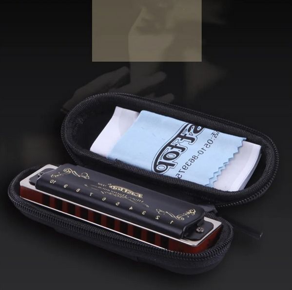 Губна гармошка для блюзу Easttop T008K Ключ D чорний 0738 фото