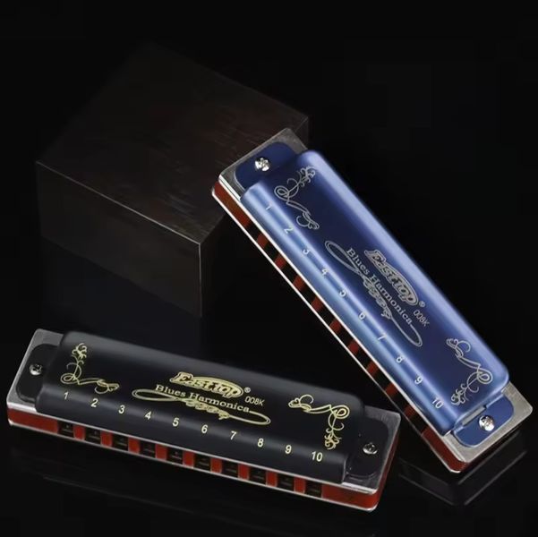 Губная гармошка для блюза Easttop T008K Ключ C голубой 0789 фото