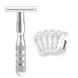 Безпечна бритва - станок для гоління в футлярі срібний JiFuli 0967 фото