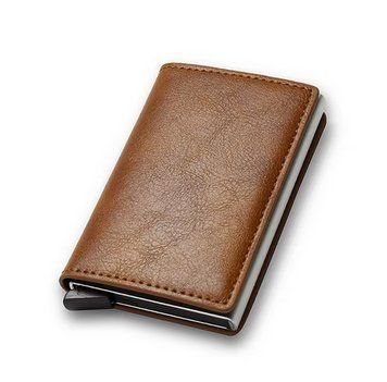 Гаманець кардхолдер з RFID захистом коричневий 0654 фото