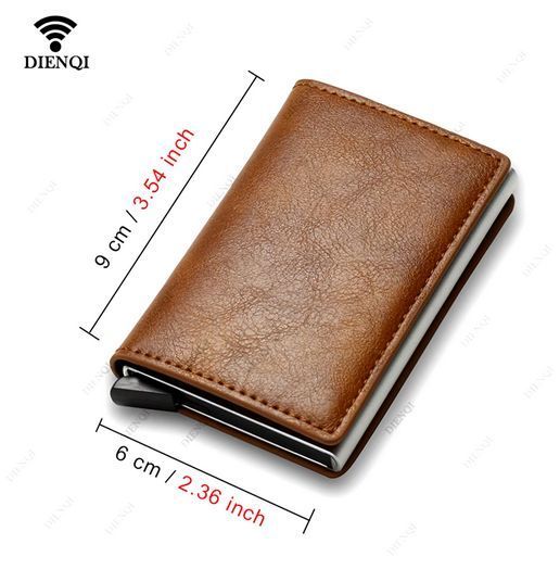 Кошелек кардхолдер с RFID защитой коричневий 0654 фото