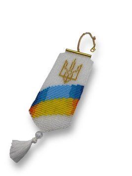 Підвіска на Дзеркало Заднього Виду в Автомобіль Прапор та Золотий Герб України PD001 фото