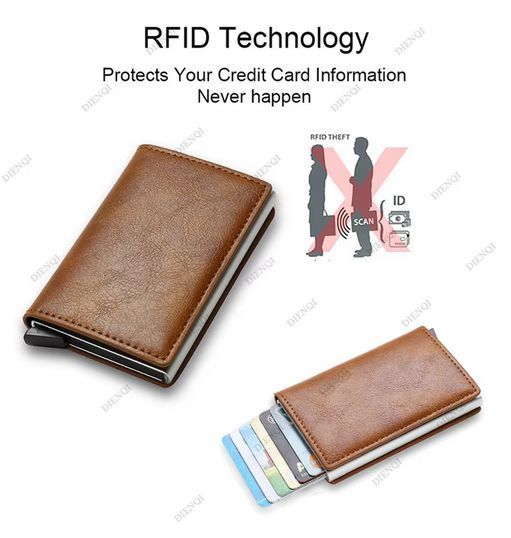 Кошелек кардхолдер с RFID защитой черный 0656 фото