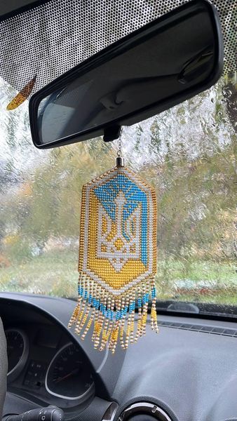Підвіска на Дзеркало Заднього Виду в Автомобіль Стяг України та Тризуб PD007 фото