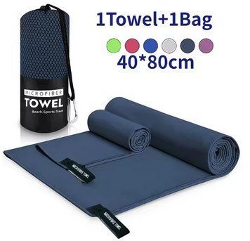Рушник туристичний мікрофібра MICROFIBER 40*80 см темно-синій 0676 фото