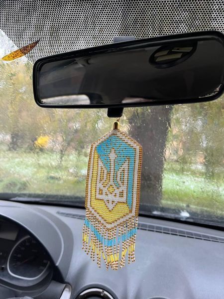 Підвіска на Дзеркало Заднього Виду в Автомобіль Стяг України та Тризуб PD007 фото