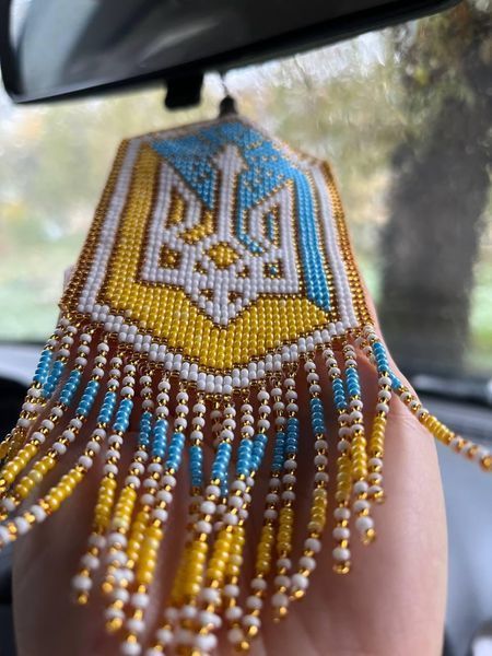 Підвіска на Дзеркало Заднього Виду в Автомобіль Стяг України та Тризуб PD007 фото