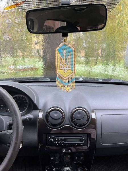 Підвіска на Дзеркало Заднього Виду в Автомобіль Стяг України та Тризуб PD007 фото