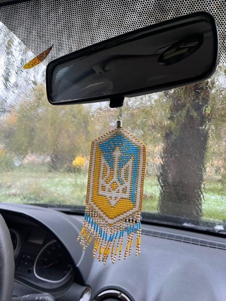 Підвіска на Дзеркало Заднього Виду в Автомобіль Стяг України та Тризуб PD007 фото