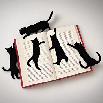 Закладки для книг металлические Котики 5 шт 1002 фото