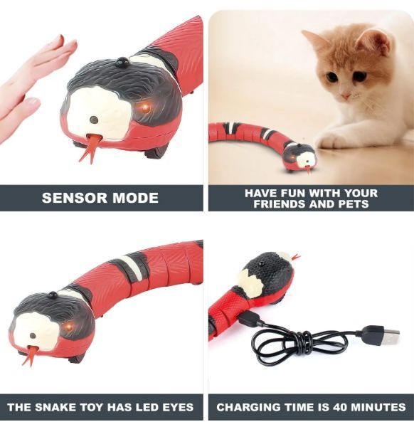 Игрушка для кошки Змея аккумуляторная USB 0168 фото