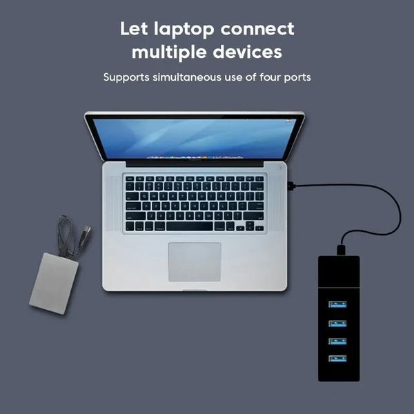 USB хаб концентратор на 4 виходи 120 см білий 0440 фото