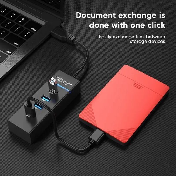 USB хаб концентратор на 4 виходи 120 см білий 0440 фото